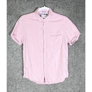 Cactus Man Ricky Singh Short‎ Sleeve Button Down Shirt Mens Size Medium Pink